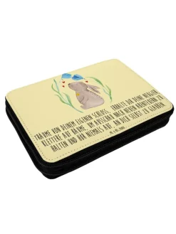 Mäppchen Hase Blume mit Spruch in Gelb Pastell