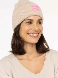 Mütze "Zwillingsherz" in Beige