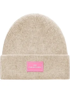 Mütze "Zwillingsherz" in Beige
