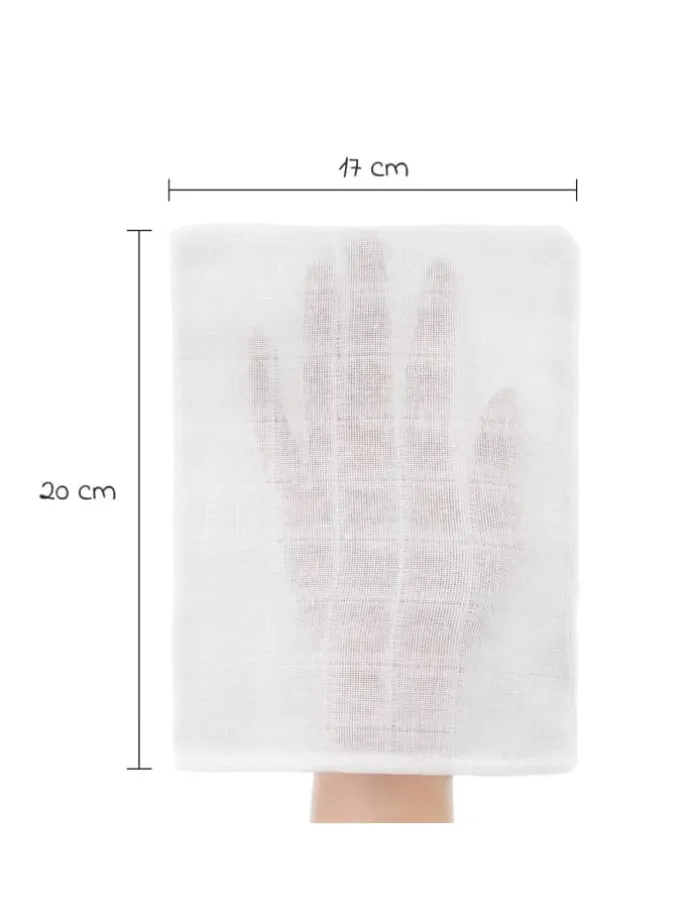 Mull-Waschhandschuh 10er Pack - Weiß in weiss