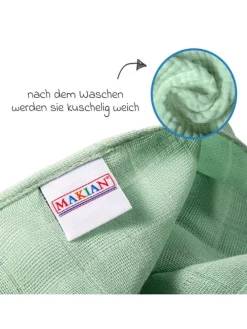 Mullwindel / Mulltuch 8er Pack 80 x 80 cm in gruen,grau