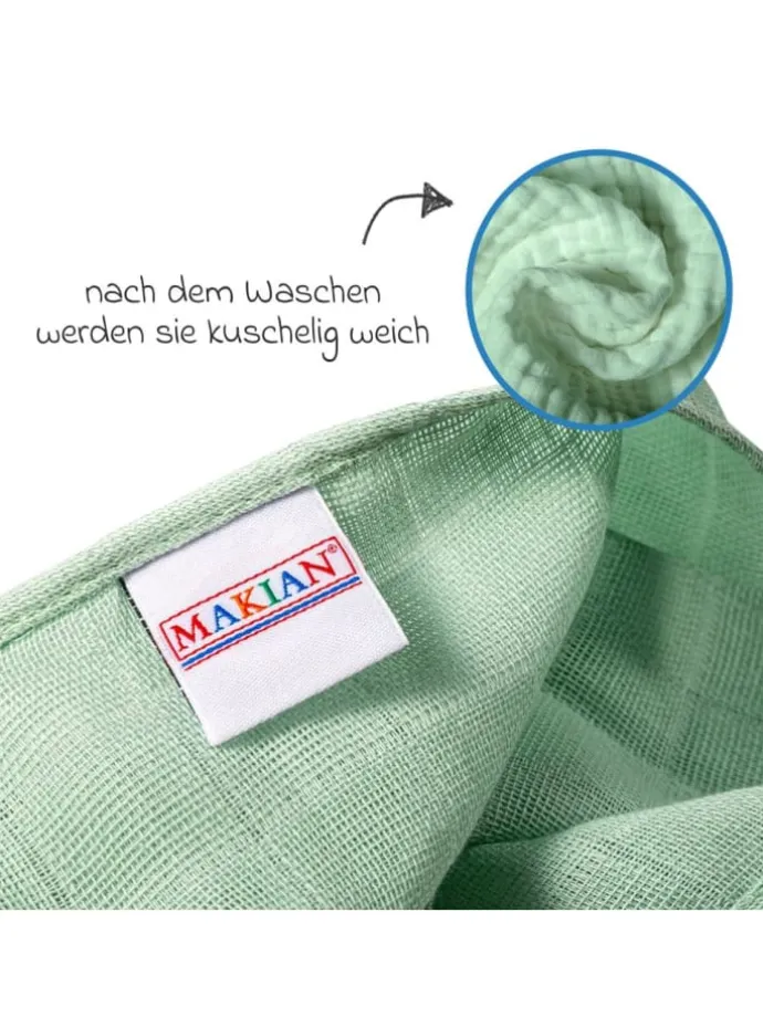 Mullwindel / Mulltuch 8er Pack 80 x 80 cm in gruen,grau
