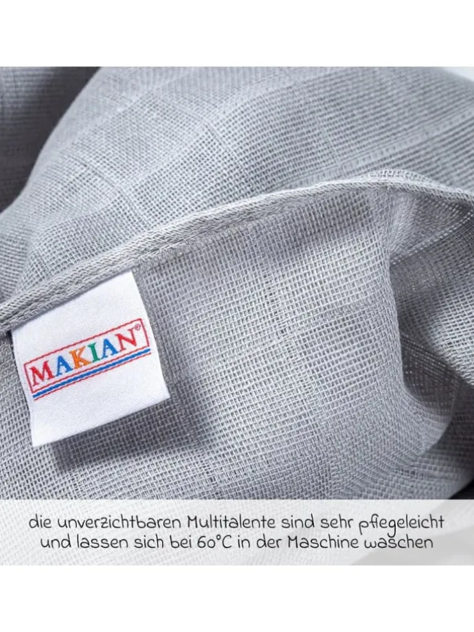 Mullwindel / Mulltuch 8er Pack 80 x 80 cm in gruen,grau