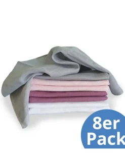 Mullwindel / Mulltuch 8er Pack 80 x 80 cm in rosa,lila