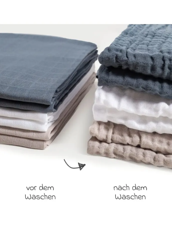 Mullwindel / Mulltuch 6er Pack 80 x 80 cm in beige,grau