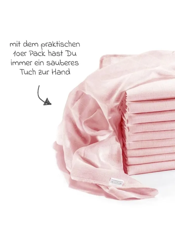 Mullwindel / Mulltuch 10er Pack 80 x 80 cm in rosa
