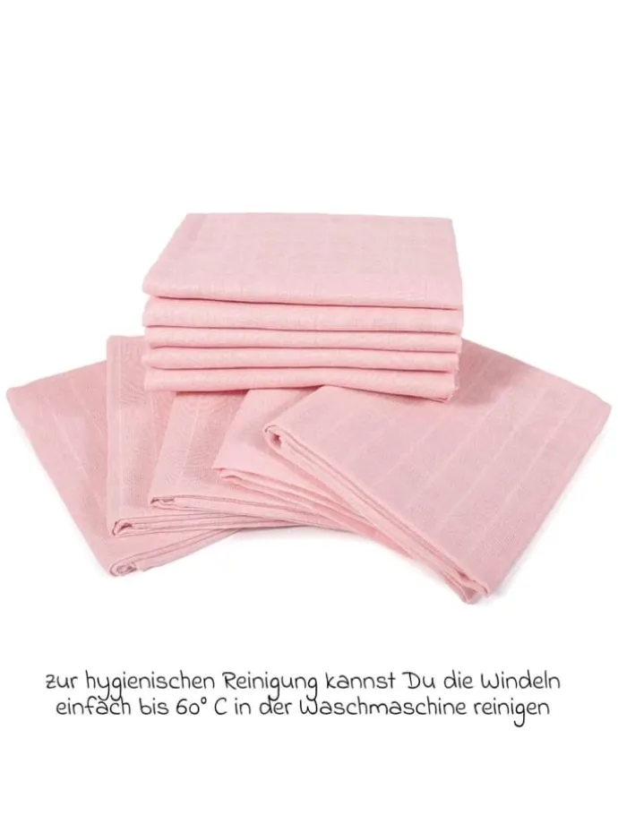 Mullwindel / Mulltuch 10er Pack 80 x 80 cm in rosa