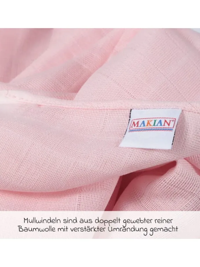 Mullwindel / Mulltuch 10er Pack 80 x 80 cm in rosa