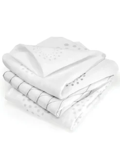 Mullwindel / Mulltuch 3er Pack 80 x 80 cm in weiss,grau