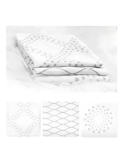 Mullwindel / Mulltuch 3er Pack 80 x 80 cm in weiss,grau