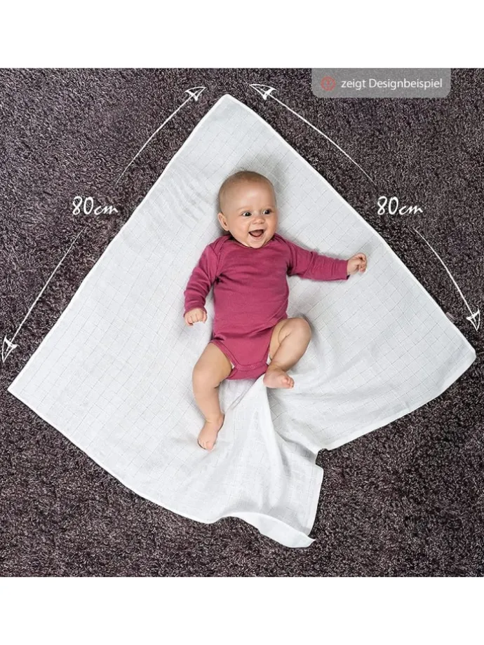 Mullwindel / Mulltuch 3er Pack 80 x 80 cm in weiss,grau
