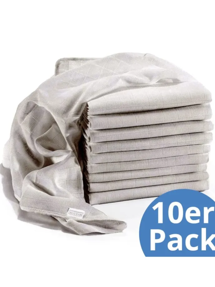 Mullwindel / Mulltuch 10er Pack 80 x 80 cm in grau