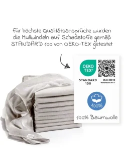 Mullwindel / Mulltuch 10er Pack 80 x 80 cm in grau