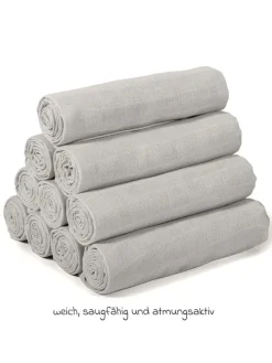 Mullwindel / Mulltuch 10er Pack 80 x 80 cm in grau