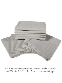 Mullwindel / Mulltuch 10er Pack 80 x 80 cm in grau