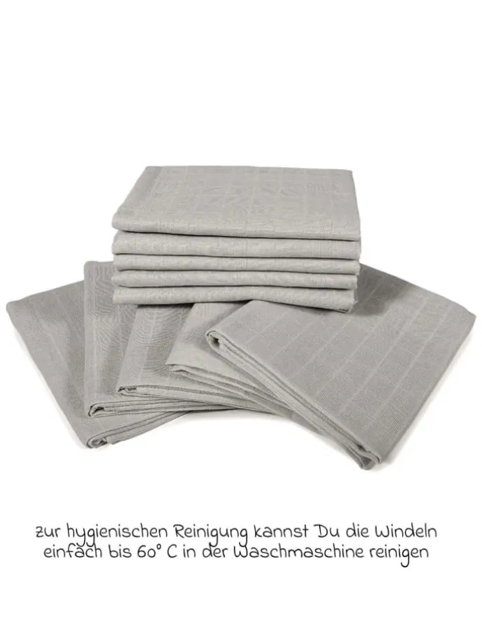 Mullwindel / Mulltuch 10er Pack 80 x 80 cm in grau