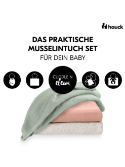 Mullwindeln / Mulltücher / Spucktücher Cuddle in gruen,rosa