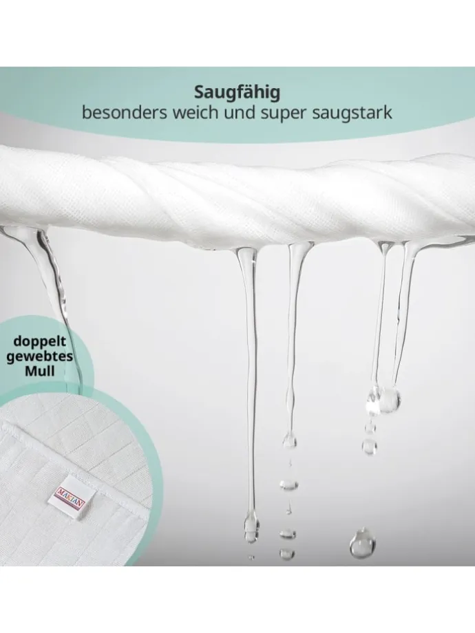 Mullwindeln / Mulltücher / Spucktücher - in weiss