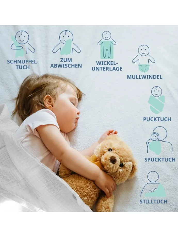Mullwindeln / Mulltücher / Spucktücher - in weiss