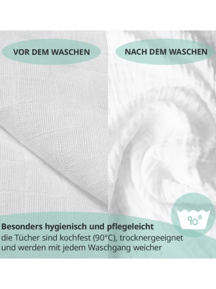 Mullwindeln / Mulltücher / Spucktücher - in weiss