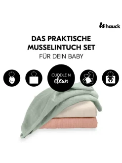 Mullwindeln / Mulltücher / Spucktücher Cuddle in gruen,rosa