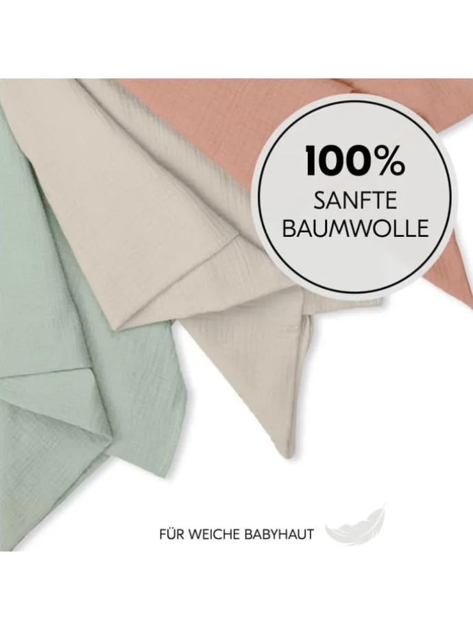 Mullwindeln / Mulltücher / Spucktücher Cuddle in gruen,rosa