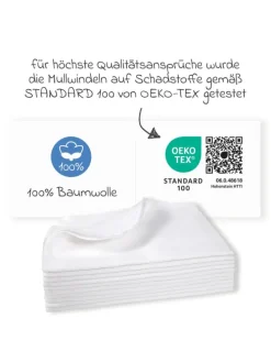 Mullwindeln / Mulltücher / Spucktücher 10er in weiss