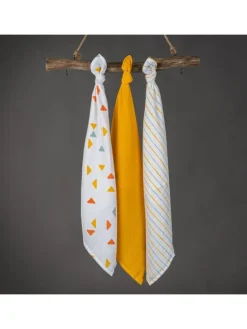 Mullwindeln / Mulltücher / Spucktücher OEKO-TEX® in gelb,weiss