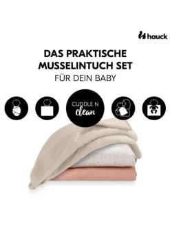 Mullwindeln / Mulltücher / Spucktücher Cuddle in beige,rosa