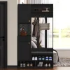 Multifunktionale Schuhschrank mit Bank und Stauraum in Schwarz