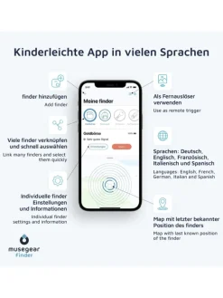 musegear Schlüsselfinder mit Bluetooth App aus Deutschland - 4er Pack bunt