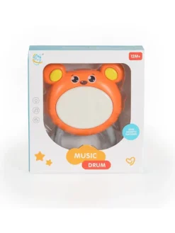 Musikspielzeug Trommelbär in orange