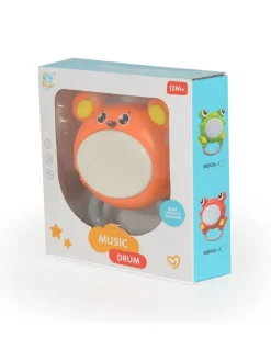 Musikspielzeug Trommelbär in orange