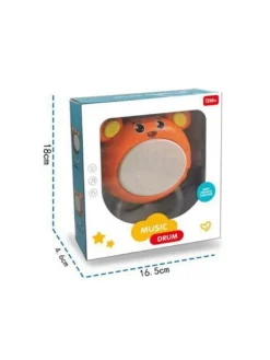 Musikspielzeug Trommelbär in orange