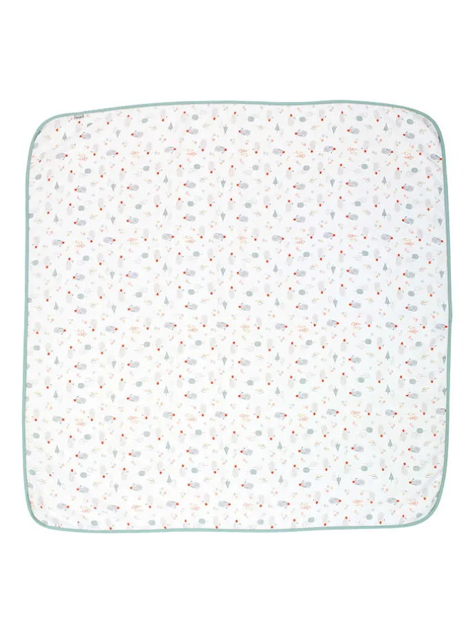 Musselin-Decke "Igel" in Weiß - (L)120 x (B)120 cm