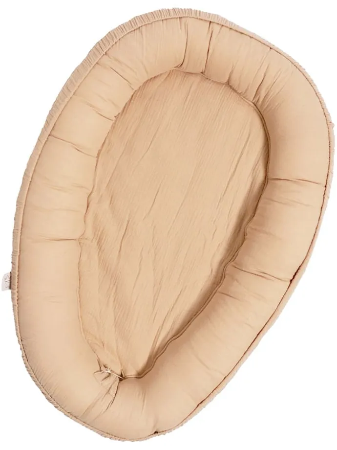 Musselin-Kuschelnest in Hellbraun - (L)80 x (B)40 cm