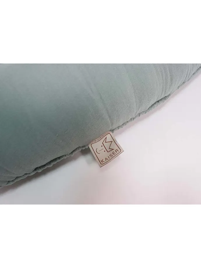 Musselin-Kuschelnest mit Lammfelleinlage "Mouton" in Grün - (L)80 x (B)40 cm