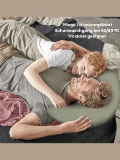 Musselinmond Stillkissen 140 x 27 cm TOP in Salbei