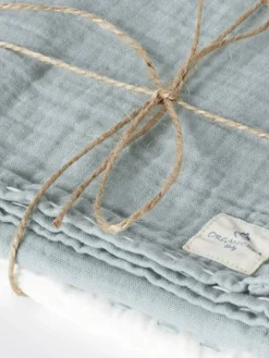Musselin-Tücher in White&Mint