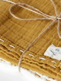 Musselin-Tücher in White-Mustard