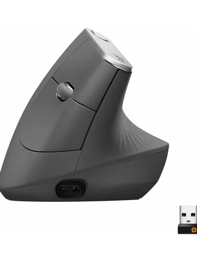 MX Vertical Maus für ergonomische Handhaltung und präzise in Schwarz