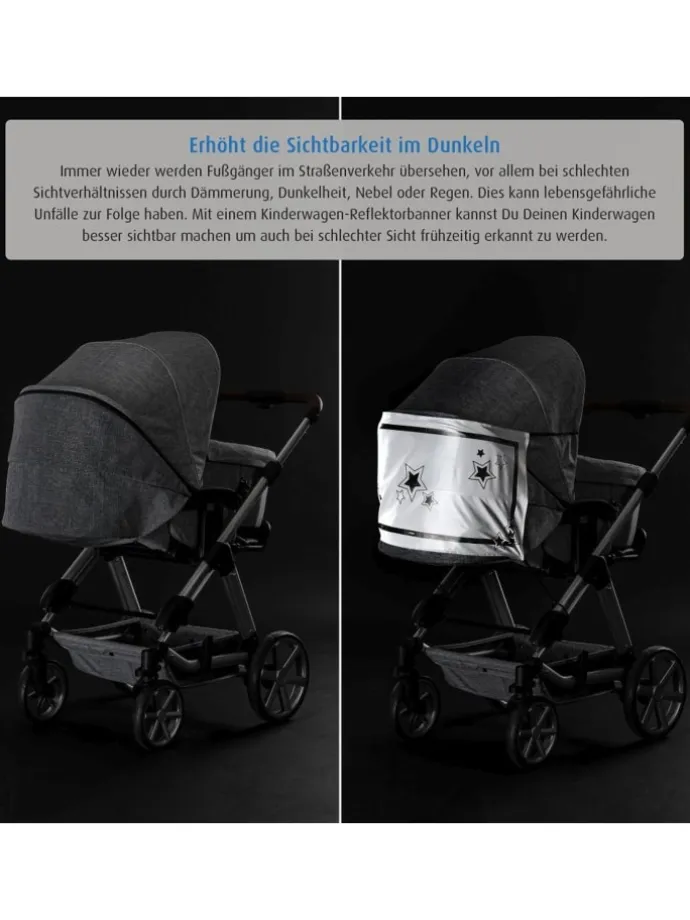 MyBuddyGuard Kinderwagen-Reflektor-Banner in Weiß ab 0 Monate