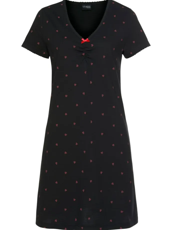 Nachthemd in schwarz-black