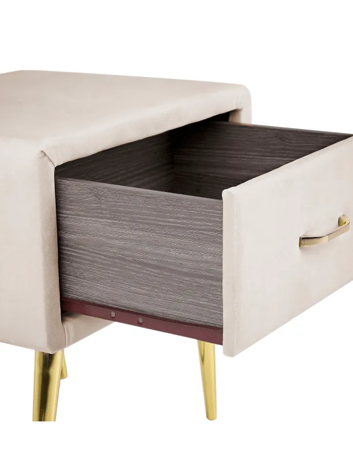 Nachttisch FLAYAT in Beige/Gold/Roségold - (W) 46 x (H) 49 x (L) 38 cm