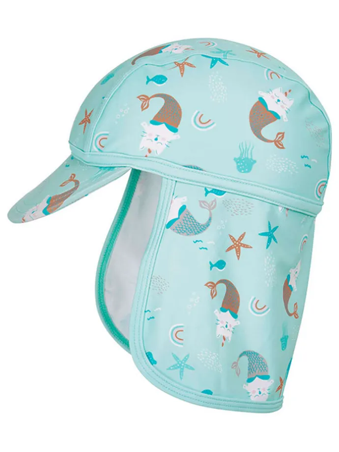Nackenschutzcap "Einhornmeerkatze" in Türkis
