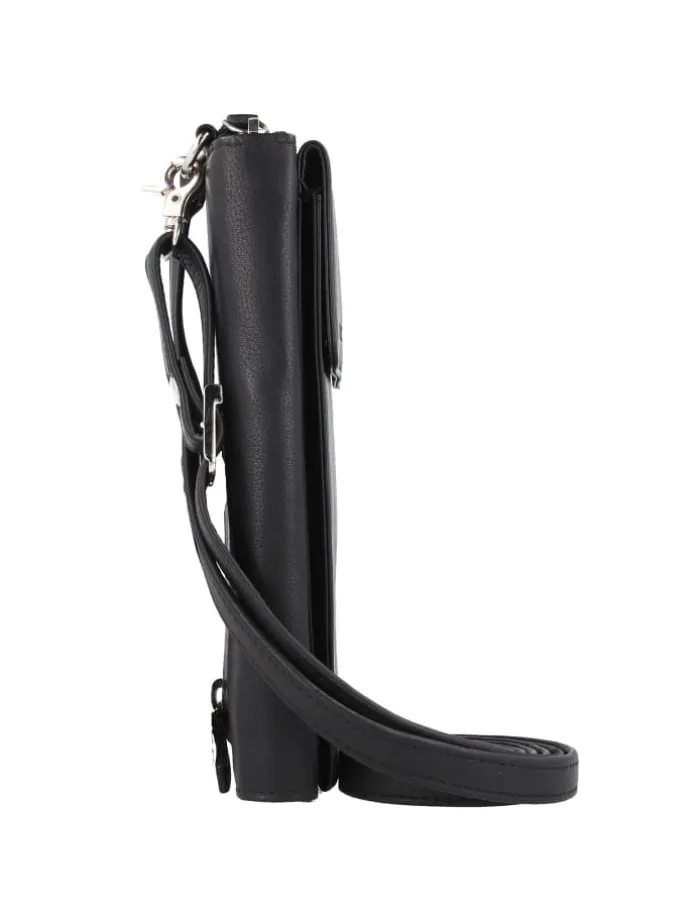 Nappa Handytasche RFID Leder 8 cm in schwarz