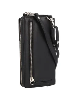 Nappa Handytasche RFID Leder 8 cm in schwarz