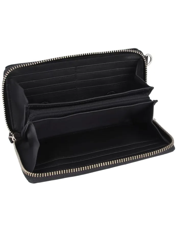 Nappa Handytasche RFID Leder 8 cm in schwarz