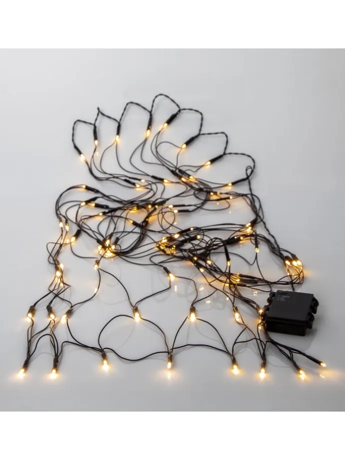 Netz LED-Lichterkette ,Akku, Batterie, warmweiß, outdoor, 80 LEDs, 15