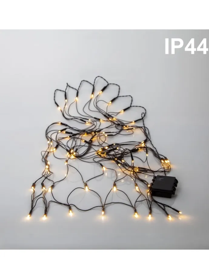 Netz LED-Lichterkette ,Akku, Batterie, warmweiß, outdoor, 80 LEDs, 15